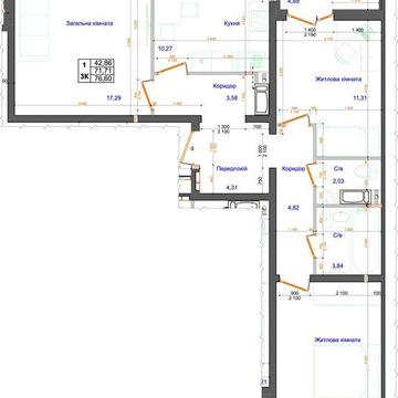 ЖК Атлант, 14 й поверх, 22  комн, 76.6 м2, Коцюбинське, розстрочка від ЖК Атлант