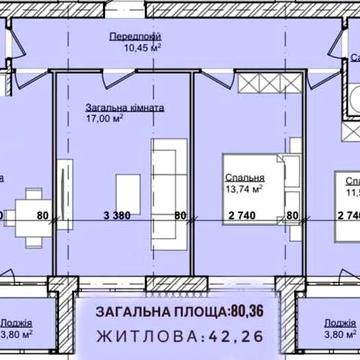 3-кімнатна квартира в готовому будинку на Мікрорайоні ЖК Smart Fort ЖК Smart Fort