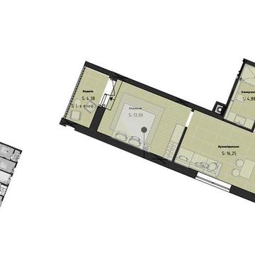 1-кім кв 39,61 м² в ЖК Кленовий Двір БЕЗ витрат/бічна вул. Шевченка ЖК Кленовий Двір