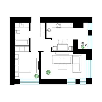 2к квартира в комплексі біля озера_збудований будинок.
