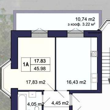 Центр міста Продаж квартири 42 кв в клубному будинку ЖК Радість