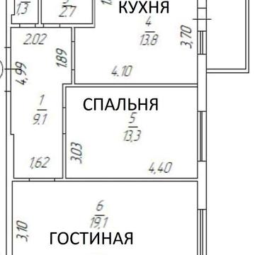 Черемушки. Акварель 4. 63 м. 2х комн. Низкий этаж. ЖК Акварель 4