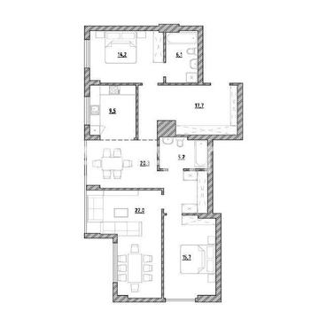 Простора трикімнатна квартира в ЖК "Велика Британія" ЖК Велика Британія