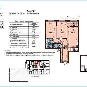 Без % 2к квартира ЖК Варшавський+ Низький 2 поверх Виноградар ЖК Варшавський Плюс