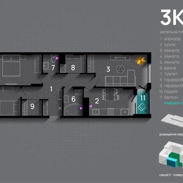 Продаж 3к квартири площею 87 м2 в ЖК SkyGarden ЖК SkyGarden
