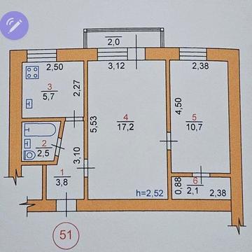 Двохкімнатна, 2 поверх (в.Попова 15/ Авіаторів 15)