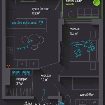 1 кімнатна. Благо, центр, нац.гвардії