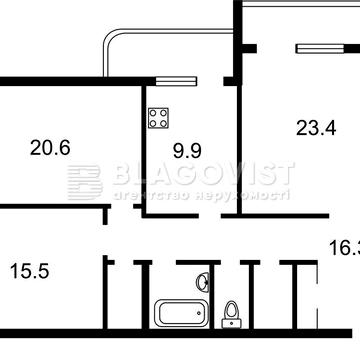 Продаж 3-к квартири 100 м. під ремонт. Старонаводницька 8, М.Печерська