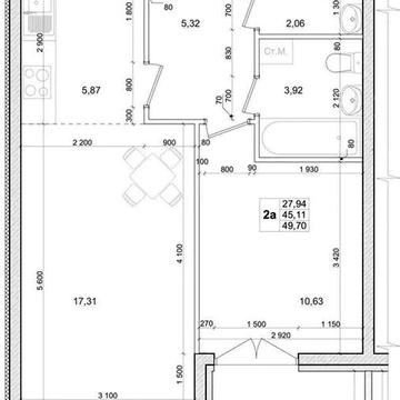 Квартира 49,7м2, на пятому поверсі, документам 3 роки ЖК Вудлайн