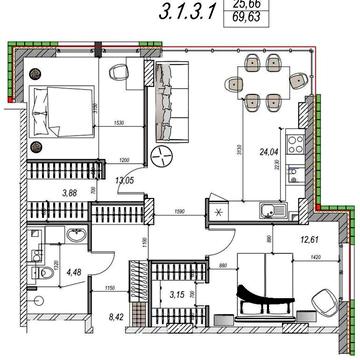Світла 2-кімнатна квартира на Фонтані! ЖК DERBY