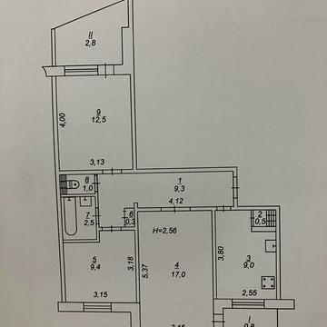 Квартира 3-х комнатная Восточный-1 без ремонта
