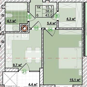 ЖК ЯDRO нова секція 1к квартира 43 кв.м. Вигода -10%. Розтермінування! ЖК ЯDRO