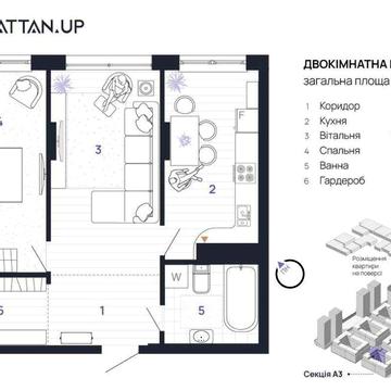 2кімнатна квартира в Manhattan UP, басейн на даху, зданий будинок ЖК Manhattan Up