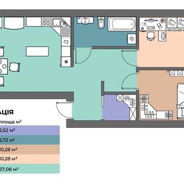 Однокімнатна Студія ЖК Куземського 30