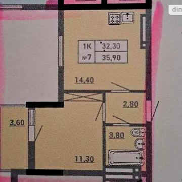 Продаж 1к Квартира Ковалевського вулиця ЖК Акварель 3