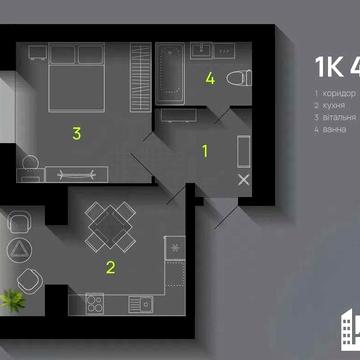 Велика одиничка 48м2 в зданому будинку