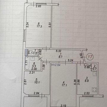 3х кімнатна квартира у Вишневому під ремонт