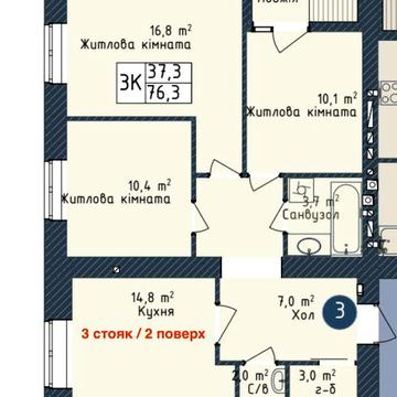 3-к квартира в Одеса-Сіті, цегла, паркінг, газ, розстрочка БЕЗ комісії ЖК Odesa City
