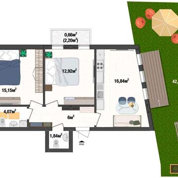 Квартира з двориком в Києві. 3% знижка для військових ЖК Liverpool House