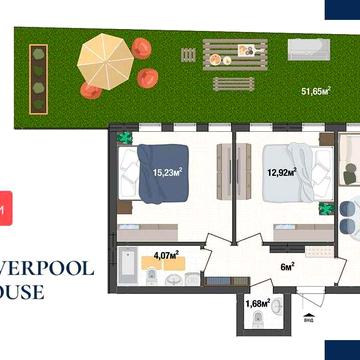 Квартира з власним двориком в Києві. Ідеальний варіант для інвестиції ЖК Liverpool House