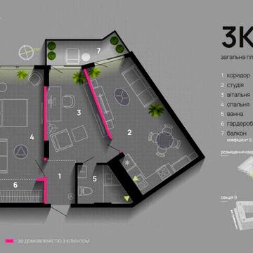 2 кімнатна квартира в ЖК Фемелі плаза, зданий будинок, центр міста ЖК Family Plaza