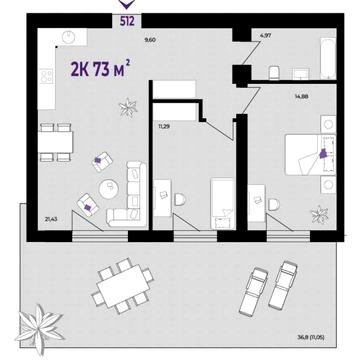 2к квартира 73 м2 з власними ПАТІО біля ТЦ Метро ЖК Вавель