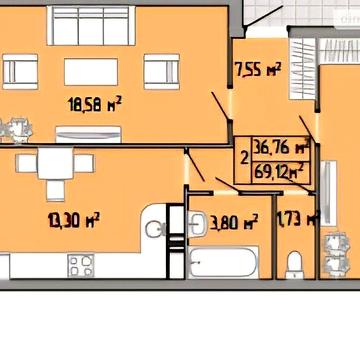 Продаж 2к Квартира Пішонівська вулиця ЖК Акварель 3
