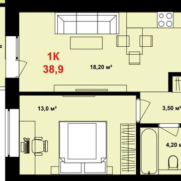 Однокімнатна в сучасному жк в центральному районі міста