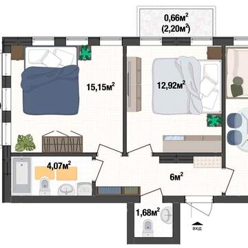 Двушка 58м² в Києві. Максимальна ліквідність для оренди ЖК Liverpool House