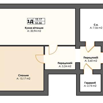 1-кім квартира з власним двором. Ірпінь. 56 м.кв. ЖК 10 Avenue