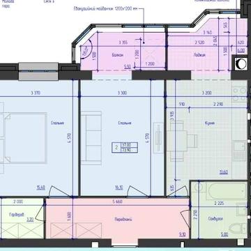 Двокімнатна квартира 71.8 м2, ЖК Атлант ЖК Атлант