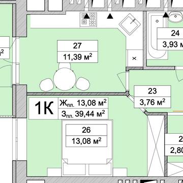 Продаж 1к квартири в ЖК Атмосфера Лайф за 39440 дол. ЖК Атмосфера Лайф