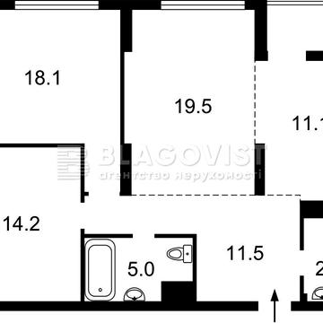 Продаж видової 3-к квартири 85 м. Ованеса Туманяна, 3. М.Лівобережна