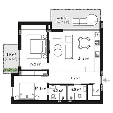 Продаж 2к Квартира Запорізька вулиця ЖК Sherwood