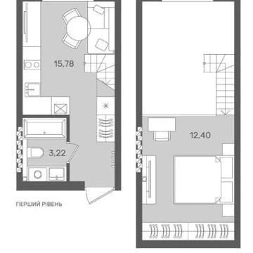 ‼️Продаж 1-ної квартири дворівневої ‼️ Жк Sanville park