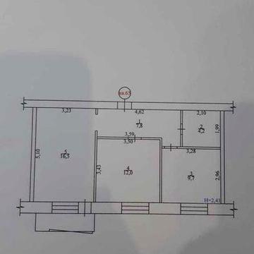 Продаж 2к квартири 52.6 кв.м. м. Звягель, на пл. Лесі Українки 7