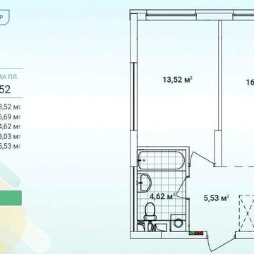 Однокімнатна квартира Варшавський 3, будинок 10.4 ЖК Варшавський 3