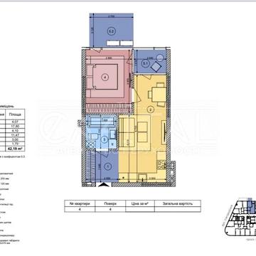 Продаж квартири / 42м2, 2-к, 4/25 / ЖК White Lines, Голосіївська 1хв ЖК White lines