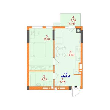 Продаж 1к Квартира Кутузова вулиця ЖК SKYLINE