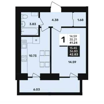 Продаж 1 кім.кв , 43,31 м2 , ЖК Сусіди-2 , Винники _Без комісії ! ЖК Сусіди-2