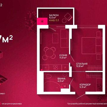 Топове планування 1 кімн квартири в Фемелі плаза ЖК Фемелі плаза