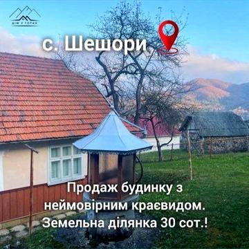 Продаж будинку з неймовірним краєвидом в с. Шешори + 30 сот. землі
