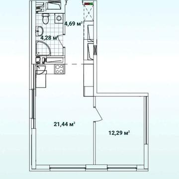 1-кімн. кв-ра, 15 пов.,43м2 Варшавський/Варшавський 3, буд. 10.4 ЖК Варшавський 3
