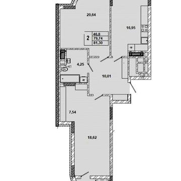 Продаж 2 кім. кв, 81.3 м2 (пов 5/9) ,ЖК на Миколайчука 38 ЖК на Миколайчука 38