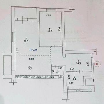 2-к квартира 83 м², ЖК «Луч», два балкона сертификат ЖК Луч