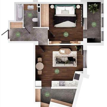 Простора 1к. квартира від забудовника, будинок в Англійському стилі ЖК Гринвіч парк