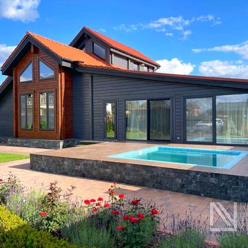 Дом из клеёного бруса в стиле LOFT в Романкове