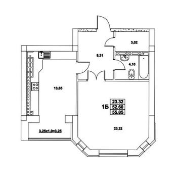1 кімнатна квартира 56 кв.м. від забудовника ЖК Зелений мис