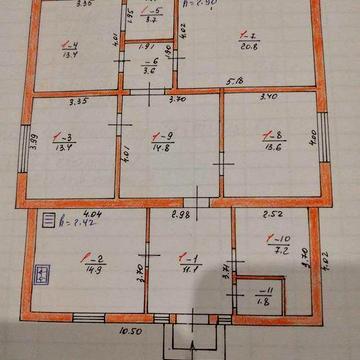 Продам дом 118.3м2, цегляний, з ремонтом в с. Мирне, центр, 20 соток