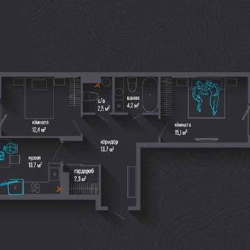 Простора 2-кімнатна квартира у ЖК City Bay Blago